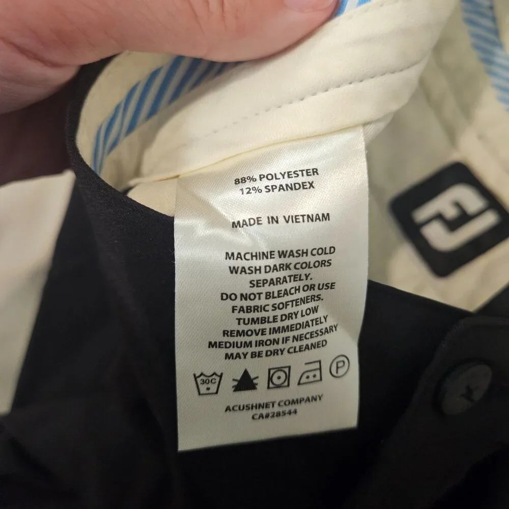 Lot of 2 FootJoy Men's Golf Pants Size 36x32 Black Beige‎